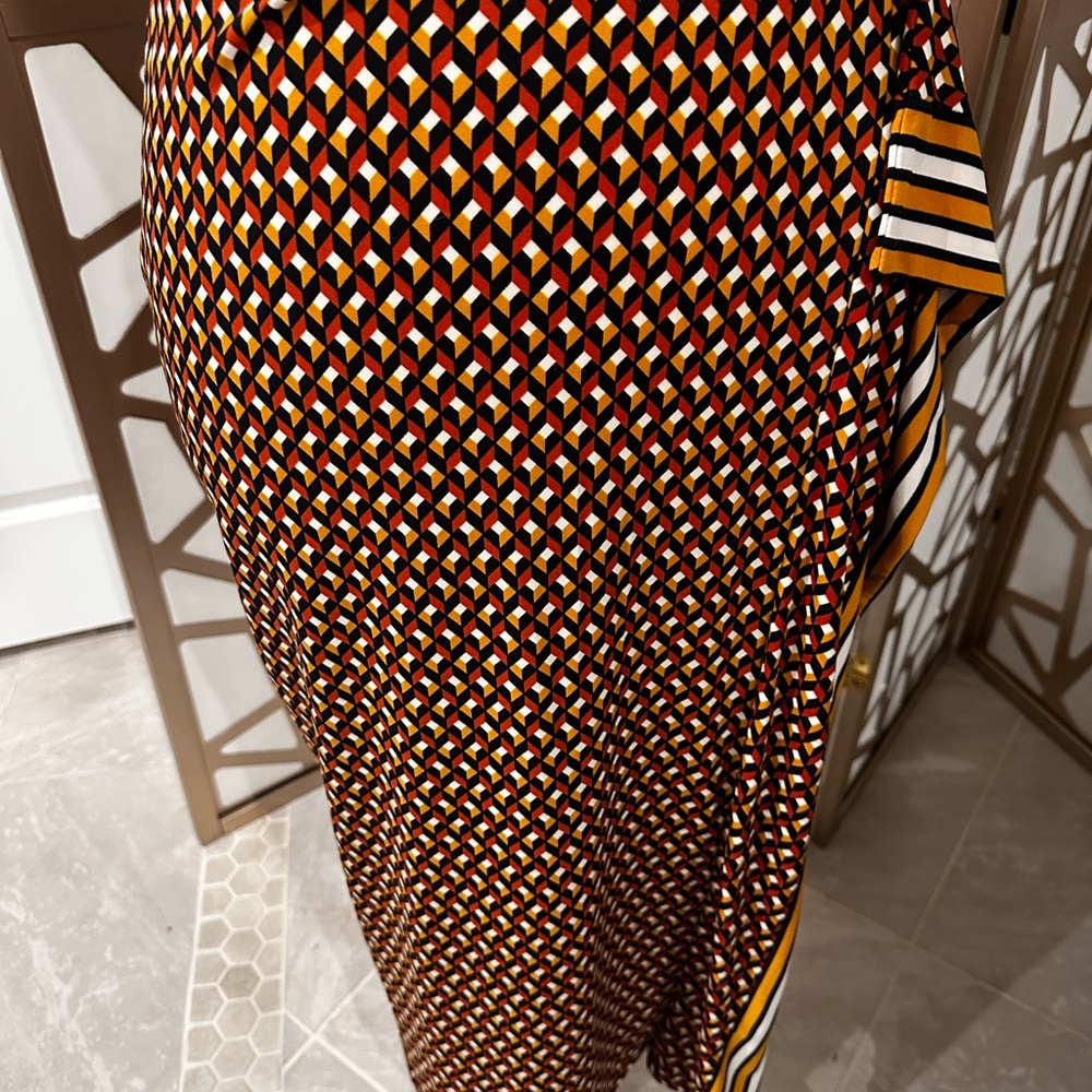 Michael Kors Geometric Maxi Skirt - Black, Red, Yellow